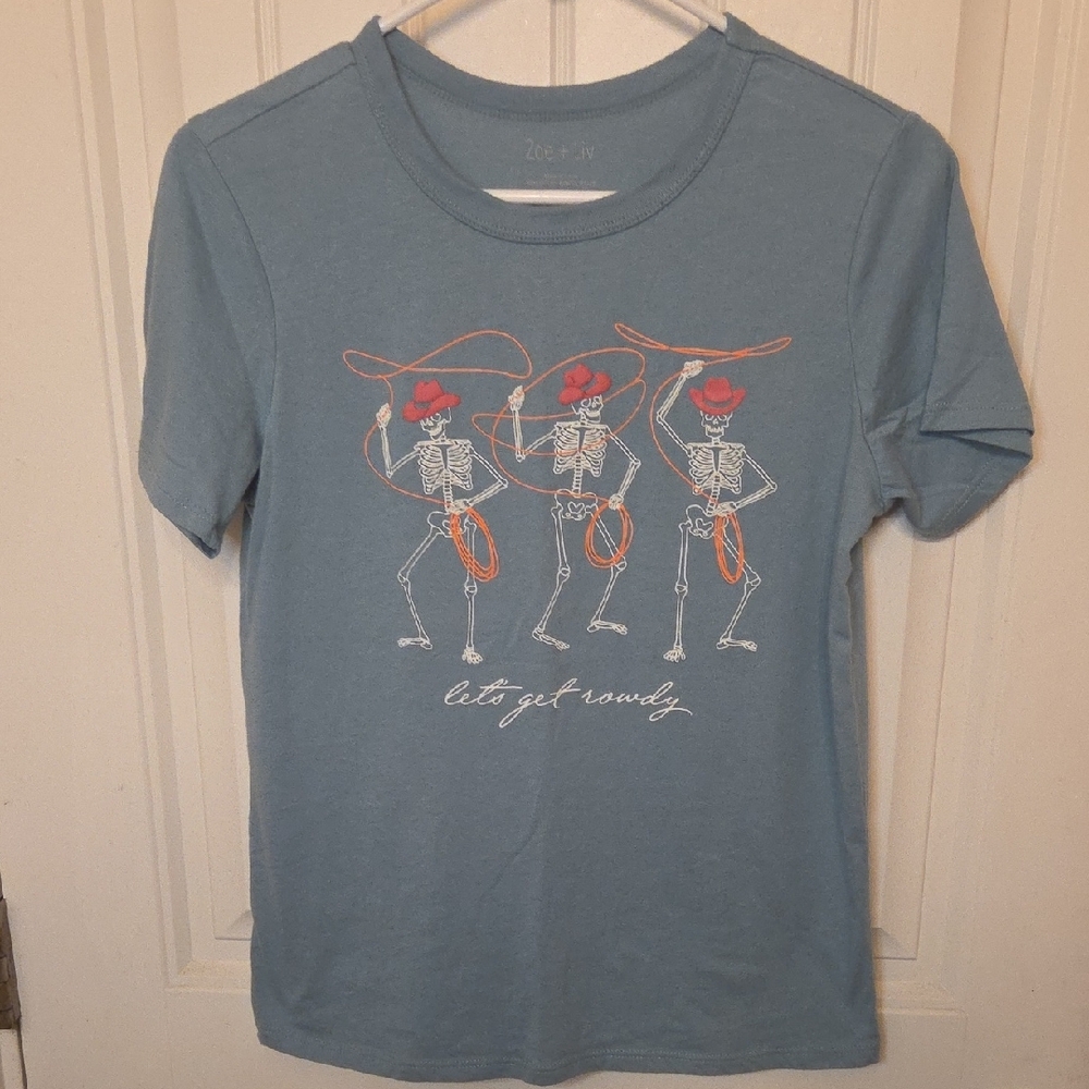 Let's Get Rowdy Skeleton Rodeo Short Sleeve Tshirt - Picture 3 of 6